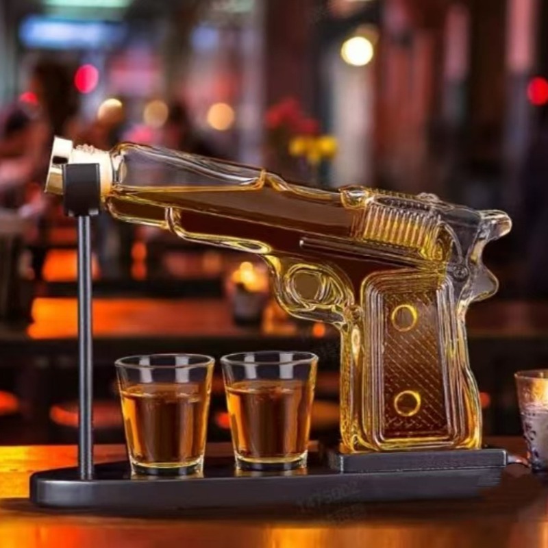 Cold Drink Dispenser - Sandhawk Glazen Pistoolvormige Decanter Whisky Vodka