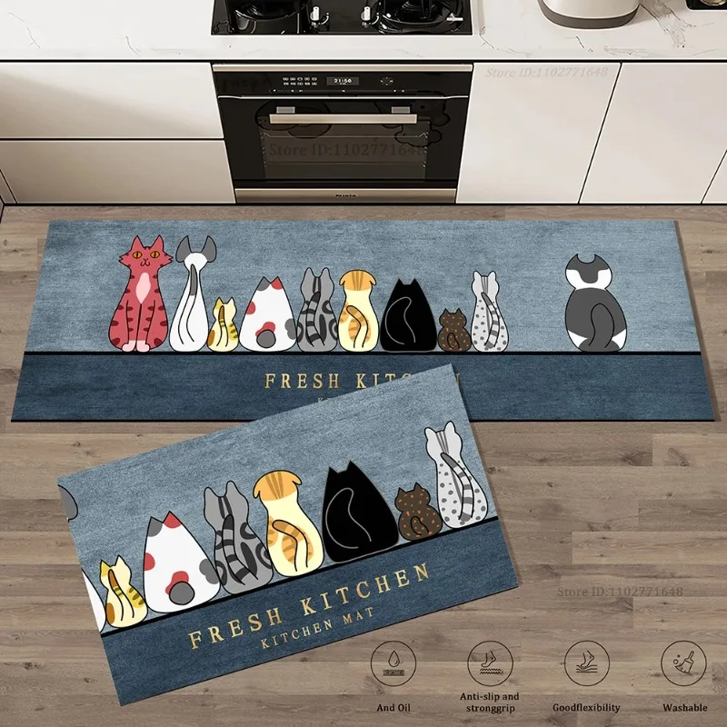 Commercial Kitchen Vinyl - Kat Keuken Hoek Lange Vloermat Absorberend
